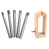 Professional Hand Tool Sets 5Pcs Leather Craft Puncher Flat Hole Punch Maker Cutter Chisel With Retaining Clip Wood ToolsProfessional