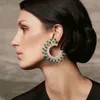 Ins Mode Strass Stud Ohrringe Gold Metall Farbe Offenen Cirlcle Aussagen Ohrring Für Frauen Party Mode Schmuck Geschenke