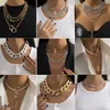 Pendant Necklaces Fashion Big Necklace For Women Twist Gold Silver Color Chunky Thick Choker Chain Party JewelryPendant