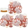 Décorations de mariage 60 PCS DÉCORS ROSE BALLOONS GOLD + BALLOOS DE CONFETTI avec Ribbon Rosegold pour les fêtes |Ballon de mariée