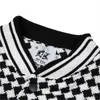 2022 Hip Hop Streetwear Baseball Jacket Letter Square broderi Houndstooth Coat Winter Harajuku Overdimensionerade varsity Jackor T220728