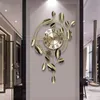 Relógios de parede Relógio de ferro forjado dourado Luxo Luxo Metal Silent Silent Room Restaurante Decoração de casa RELOJ DE PARED 3D
