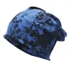 Feanie/Skull Caps Design de moda unissex tie-dye impressão casual de fundo casual enrolada pilha de cabeça diária Delm22