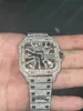 Reloj de joyería con movimiento de alta calidad de tendencia hip hop personalizado con diamantes chinos AA30