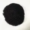 High quality indian human virgin hair replacement 8mm black color hand tied male wigs for black men in America fast express delivery