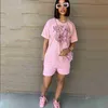 Summer Designer Jogger Suit Femmes Survêtements 2 Pièces Tenues Plus La Taille 2X Tenues À Manches Courtes T-shirt Et Short Pantalon