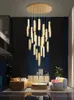 Подвесные лампы хрустальные современные серебряные/золотые люстра Nordic роскошная лофта архитектура спиральная лестница столовая кухонная люстрапенда