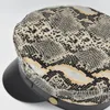 Berets Fashion Snakeskin Pattern Pu кожаная девочка военные кепки весенняя осень моряки для женщин для женщин.