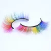 Color Mink Eyelashes Dramatic Long Colorful False Eyelash Cosmetic Fake Colored Eye Lash Extension Party Cosplay Halloween Makeup Strip Lashes