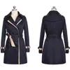 Long Trench Coat for Women Double Breasted Autumn Korean Style Streetwear Black Spring Jacket Overcoat Female Clothing 220812