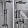 Bathroom Faucet Chrome/Black Rain Shower Head Bath Faucet Wall Mounted Bathtub Shower Mixer Tap Set Mixer