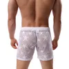 Pyjamas pour hommes Pijama Hombre voir à travers les sous-vêtements Sexy maison pyjama Shorts vêtements de nuit maille respirant salon Transparent 220419