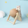 Cat Scratcher Toy Pet Crasting Ball Wood Stand Kitten Sisal Rope Ball Board slijpen Paws Furniture Supplies Accessoires 220623