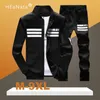 Men's Tracksuits 2022 Plus Size M- 9XL Tracksuit Men Sets Fashion Casual Letter Printed Zipper Jacket With Pants Two Pieces Sportswear Suits