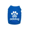 Letnie koszulki z krótkim rękawem dla psów list marka projektant kamizelka dla zwierząt odzież dla psów oddychające fajne ubrania dla zwierząt domowych dla psów buldog mops pudel Chihuahua S hurtownia A322
