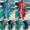 Men Tracksuit 2 Piece Set Summer Overized T Shirt Set O Neck 3D Printed Fashion Casual Shorts Harajuku Clothes Streetwear 220613