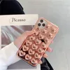 Galwaniczne trójwymiarowe obudowy telefoniczne 3D w kształcie serca dla iPhone'a 13 12 Mini 11 Pro xs XS XR Max 7 8 Plus Ochronne Cyberpunk Minimalizm Projektant