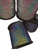 Verkeerssignaal Kleurrijke Dubbele Side Rainbow Reflecterende Zijde Draad Waarschuwing Reflector Strip Naaiende noties voor Webbing Shoes-kleding