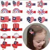 Multi Design Sobre 4 ~ 5 cm Menina Cabelo Arcos Stars Flag Barrettes EUA Independence Day Hair Clips Acessório