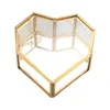 Storage Boxes & Bins Flip Love Heart Shaped Geometric Glass Jewelry Box Ring Exquisite Unique Wedding For Decorati
