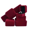 Round Corner Velvet Pendant Earring Ring Necklace Box Jewelry Storage Box