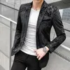 Merk kleding Mannen Paisley Bloemen Jassen Wijnrood Gouden Stadium Jasje Elegante Bruiloft Heren Blazer Plus Size S-5XL 220527