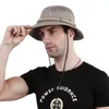 Boinas Batete de malla transpirable Sombrero de verano para al aire libre Sun unisex Boonie Wide Brim Algodón Sombreros de pesca de algodón