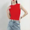 Short Sleeveless Bottoming Vest Women s Half Turtleneck Top Summer Tight Thin Section Neck T Shirt Custom 220621