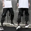 HOUZHOU Cargo Pants for Men Joggers Hip Hop Techwear Streetwear Casual Gothic Trousers Male Summer Black Sweatpants Ribbons 220325