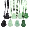 Pendant Necklaces Black Green Buddha Women Amulet Chinese Style Maitreya Necklace Jewelry Drop