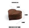 Wooden Jewelry Storage Boxes Blank DIY Engraving Retro Clan Style Heart Shaped Ring Box Creative Gift Packaging Supplies