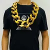 Chains Fake Big Gold Chain Men Domineering HipHop Gothic Christmas Gift Plastic Performance Props Local Nouveau Riche Jewelry6592383