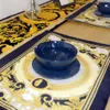 豪華なテーブルマットキッチン大きな織物長方形の熱耐性プレースマット非スリップ妻洗浄可能な食器場所マットパッド362i