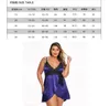 Kvinnors Plus Size Underkläder Sleepwear Woman Lace Satin Nightdress Babydoll Set Kvinna Ärmlös V Neck Underkläder Klänning + Thong Night Clothes X