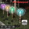 Solar Lawn Jellyfish Lamp Färgglada Fiber Optic Garden Lights Waterproof Outdoor Courtyard Landscape Decorative Light