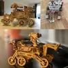 Robotime 3D Puzzle 4 Rodzaj ruchomy drewniany zabawki przestrzeń polowania na energię słoneczną zestawy budowlane dla dzieci dla dzieci dorosłe LS402 220715