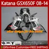 Fairings för Suzuki Katana GSX-650F GSXF650 GSXF-650 GSX650F 2008 2009 2010 2011 2012 2013 2014 Bodywork 120NO.43 GSX 650F GSXF 650 08 09 10 11 12 13 14 Kroppsilver svart