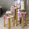 Decoração 3pcs Plintos exibem metais de casamento de metal Flower Floor Vaso Coluna Flores Stand Round Centerpieces Vase Conjunto de 3 para mesas IMAKE189