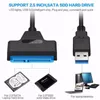 Datortillbehör USB 3.0 till SATA Adapter Kabelomvandlare för 2,5 tum SSD / HDD Support UASP Höghastighetsdataöverföring