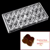 DIY hartvorm polycarbonaat chocoladeschimmel zoetwarengereedschap voor cakecoratie bakware bakgebak candy 220721