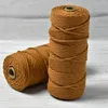 Przędza 2rolls/Set DIY Macrame Cord 3 mm bawełniana lina 34 Kolory skręcona nić dla makrówek