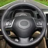 Steering Wheel Covers Black Genuine Leather Hand-Stitched Car Cover For Great Wall C50 2012 2013Steering