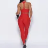 Femmes yoga out fit taille haute fil de course fort stretch solide couleurs noir et rouge gilet de fitness soutien-gorge et pantalon de poche costumes sans couture leggings de levage des hanches survêtements