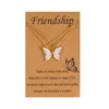 Söt fjäril vänskap halsband med önskkort gåva halsband för vän kvinnor fjäril hänge halsband
