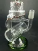 El agua de cristal verde Bong la cachimba de plata de la decoración con el tubo que fuma de los filtros del panal