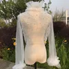 Parels Vintage Bolero Bridal Wraps en Jassen Tule Lange Mouw