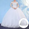 White New 6 Hoops Petticoats for Wedding Dress Plus Size Fluffy Quinceanera Gowns Supplies Underskirt Crinoline Pettycoat Hoop Skirt