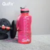 Quifit Wasserflasche 2L/3,8L mit Strohhut, Zeitstempel-Auslöser, A gratis. Geeignet für Fitness- und Heim-Gallonen-Wasserflaschen 220329