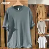 hiqor 5 색 인과 인과 oneck 기본 Tshirt 여름 100%면 화이트 블루 솔리드 티셔츠 남자 클래식 탑 남성 m3xl 220622
