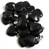 Natural Black Obsidian Stone Heart Beads Healing Pendant Women Charms 20Mm Wholesale For Jewelry Making Earring Accessories
